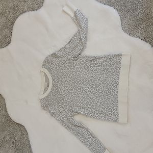White leopard print sweater